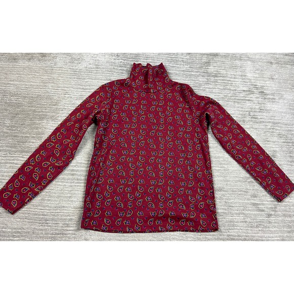 Youngland Sweaters - Youngland Turtleneck Women M Burgundy Paisley Floral Vintage 90s Long Sleeve Top